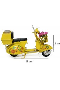 Dekoratif Metal Scooter Sepetli