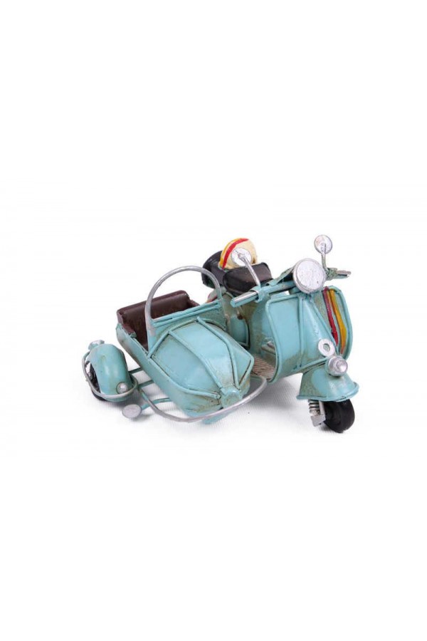Dekoratif Metal Scooter Sepetli Vintage Biblo Ev Ofis Hediyelik