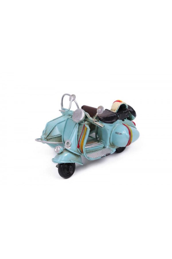 Dekoratif Metal Scooter Sepetli Vintage Biblo Ev Ofis Hediyelik