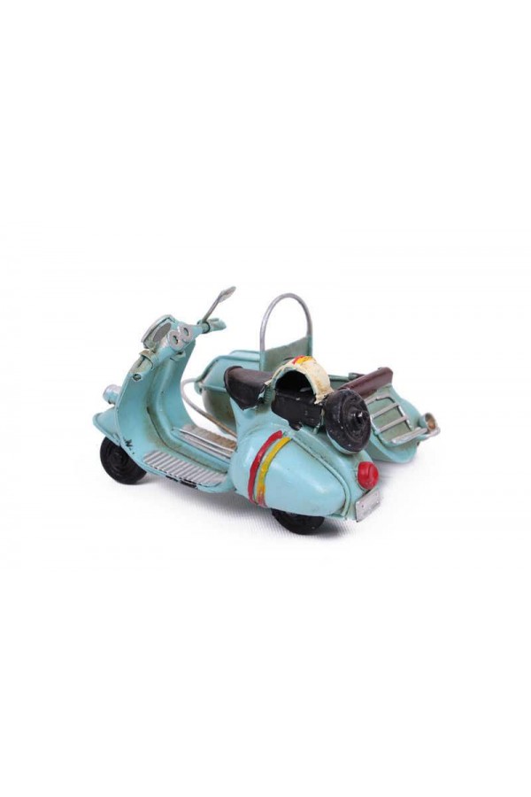 Dekoratif Metal Scooter Sepetli Vintage Biblo Ev Ofis Hediyelik