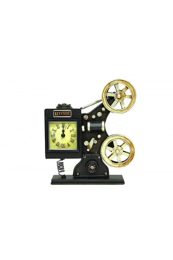 Dekoratif Metal Sinemaskop Saat Vintage Hediyelik