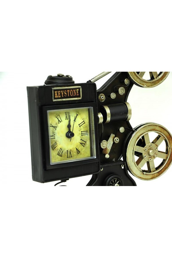 Dekoratif Metal Sinemaskop Saat Vintage Hediyelik
