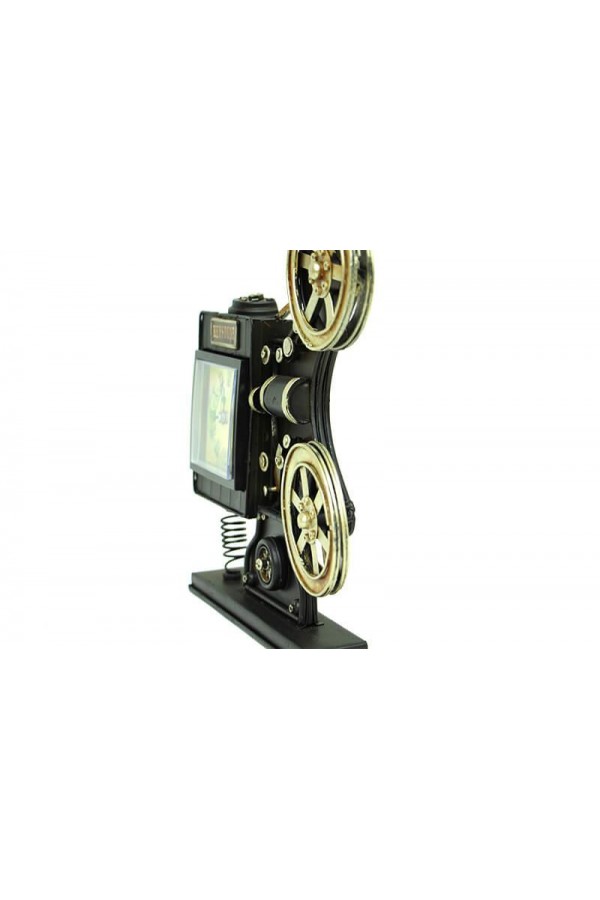 Dekoratif Metal Sinemaskop Saat Vintage Hediyelik