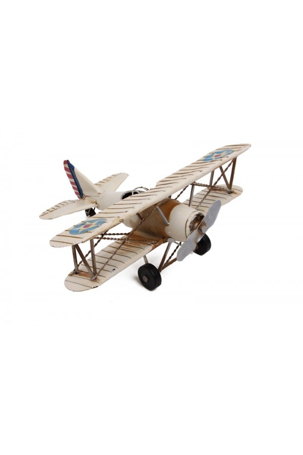 Dekoratif Metal Uçak Çift Kanatlı