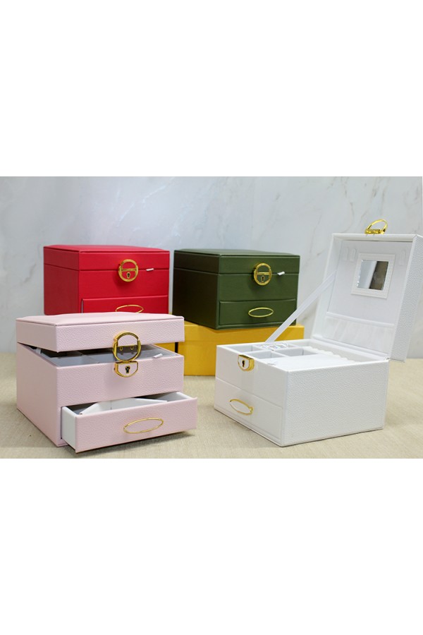 Deri Kaplamalı Makyaj Ve Takı Kutusu