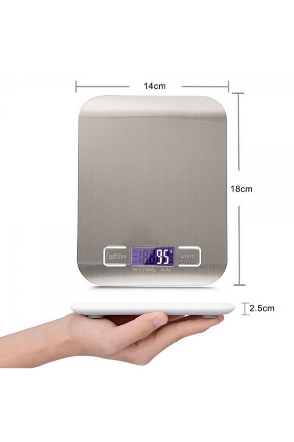 Dijital Mutfak Terazisi 5 Kg 1 Gr Hassas Paslanmaz Çelik