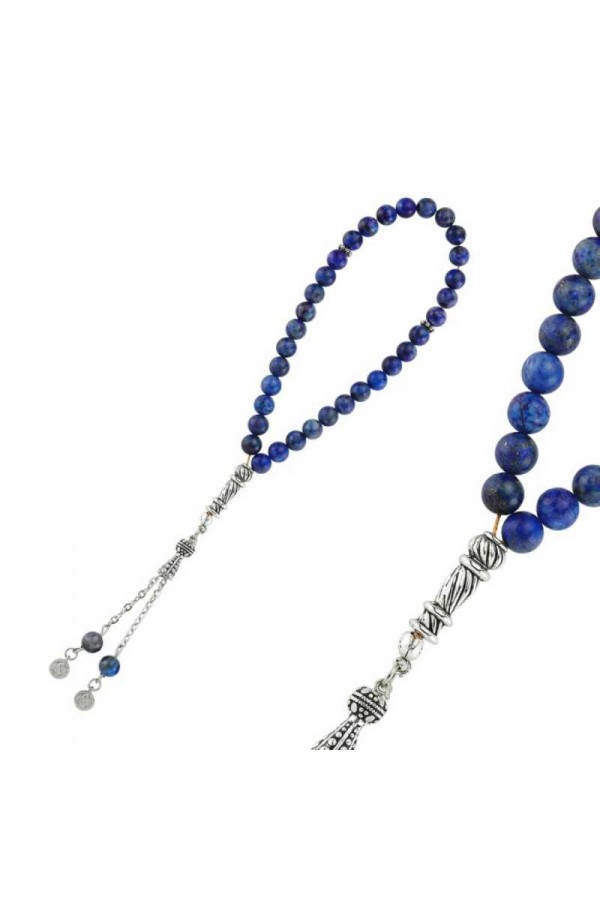 Doğaltaş Metal Püsküllü Lapis Taşı Tesbih Doğaltaş Metal Püsküllü Lapis Taşı Tesbih