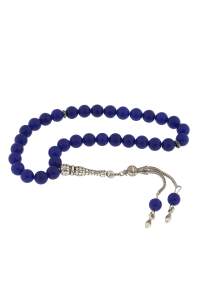 ​Doğaltaş Metal Püsküllü Mavi Yeşim Taşı Tesbih