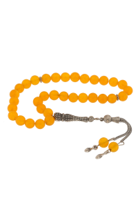 Doğaltaş Metal Püsküllü Sarı Yeşim Taşı Tesbih Doğaltaş Metal Püsküllü Sarı Yeşim Taşı Tesbih