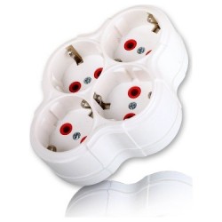 Dörtlü Topraklı Fişli Priz Dörtlü Topraklı Fişli Priz