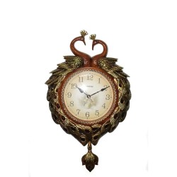 Duvara Asmalı Tavuskuşu Saat Dekoratif Hediyelik