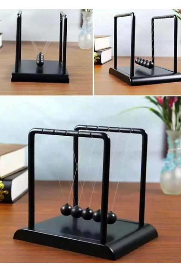 Ev Ofis Dekorasyonu Büyük Boy Newton Masa Süsü Metal Sarkaç Topu