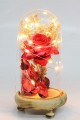 Fanus Gül 19/10cm Led Işıklı Cam Fanuslu Hediyelik