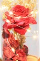 Fanus Gül 19/10cm Led Işıklı Cam Fanuslu Hediyelik