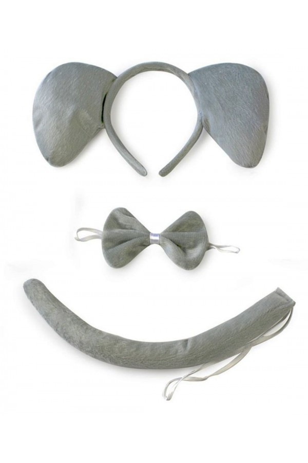 Fil Kostümü Aksesuar Seti 3 lü - Taç Papyon Kuyruk Fil Kostümü Aksesuar Seti 3 lü - Taç Papyon Kuyruk