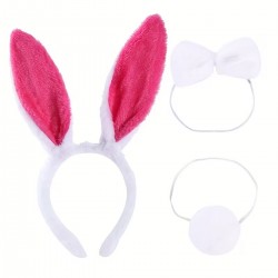 Fuşya Pembe Tavşan Kulak Papyon Kuyruk