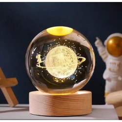 Gezegen Renk Değiştiren Işıklı Cam Küre 8cm Gezegen Renk Değiştiren Işıklı Cam Küre 8cm