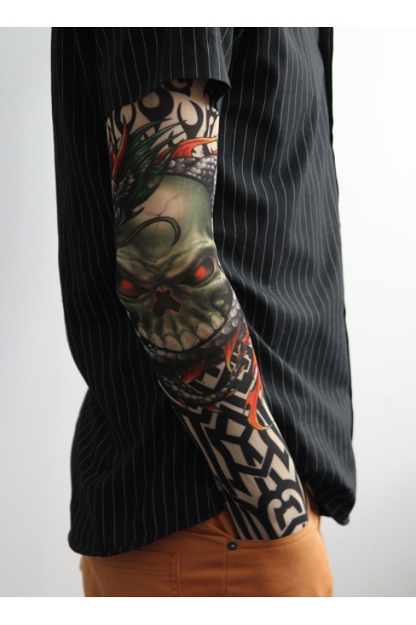 Giyilebilir Kol Dövmesi Çorap Dövme 3D Baskılı Kol Bacak Dövme 2 Adet Model 18