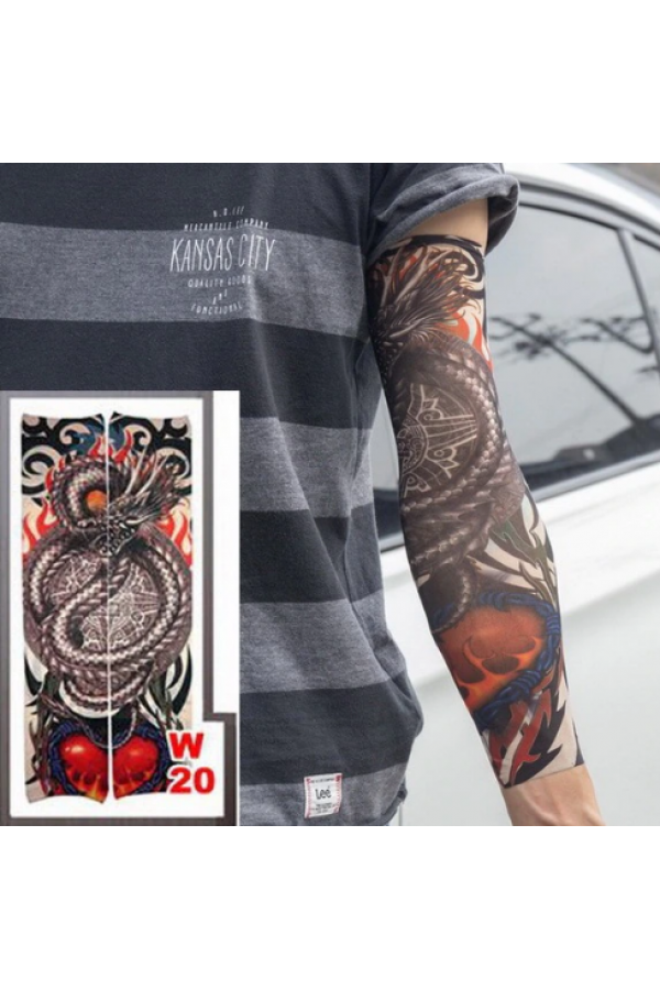 Giyilebilir Kol Dövmesi Çorap Dövme 3D Baskılı Kol Bacak Dövme 2 Adet Model 7