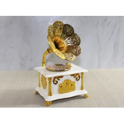 Gramafon Müzik Kutusu Beyaz Gramafon Müzik Kutusu Beyaz