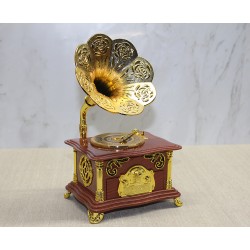 Gramafon Müzik Kutusu Kahverengi Gramafon Müzik Kutusu Kahverengi