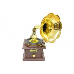 Gramofon Müzik Kutusu Kurmalı Dekoratif Ev Ofis Hediyelik