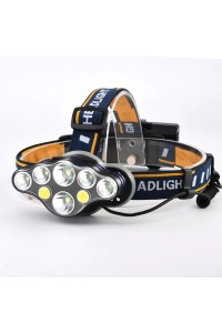Güçlü USB Şarj Edilebilir Profesyonel 8 Modlu 6000 Lümen 8 LED Su Geçirmez Kafa Lambası
