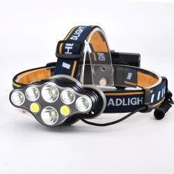 Güçlü USB Şarj Edilebilir Profesyonel 8 Modlu 6000 Lümen 8 LED Su Geçirmez Kafa Lambası Güçlü USB Şarj Edilebilir Profesyonel 8 Modlu 6000 Lümen 8 LED Su Geçirmez Kafa Lambası