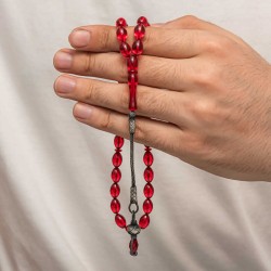 Gümüş 1000 Ayar Kazaz Püsküllü Sıkma Kehribar Tesbih Gümüş 1000 Ayar Kazaz Püsküllü Sıkma Kehribar Tesbih