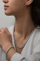 Gümüş 2.5 mm Beyaz Taşlı Su Yolu Kadın Set Gümüş 2.5 mm Beyaz Taşlı Su Yolu Kadın Set