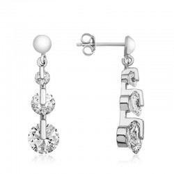 925 Ayar Gümüş 3 Taş Tria Çivili Küpe