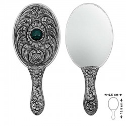 Gümüş Akik Taşlı El Aynası Gümüş Akik Taşlı El Aynası