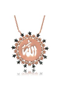 Gümüş Allah Yazılı Bayan Kolye Gümüş Allah Yazılı Bayan Kolye