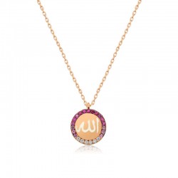 Gümüş Allah Yazılı Bayan Kolye