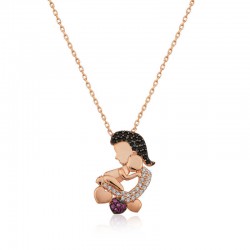 925 Ayar Gümüş Rose Anne Ve Bebek Kolye 925 Ayar Gümüş Rose Anne Ve Bebek Kolye