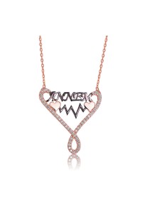 925 Ayar Gümüş Annem Yazılı Sonsuzluk Kolye 925 Ayar Gümüş Annem Yazılı Sonsuzluk Kolye