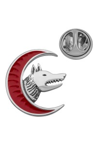 925 Ayar Gümüş Ay Motifli Bozkurt Rozet