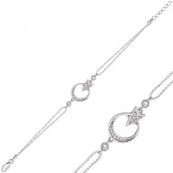 925 Ayar Gümüş Ay Yıldız Bileklik