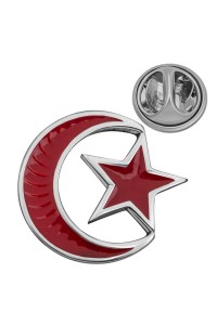 925 Ayar Gümüş Ay Yıldız Rozet