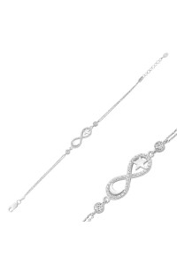 925 Ayar Gümüş Ay Yıldız Sonsuzluk Bileklik