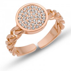 Gümüş Ayarlanabilir Rose Yuvarlak Zirkon Taşlı Kadın Yüzük Gümüş Ayarlanabilir Rose Yuvarlak Zirkon Taşlı Kadın Yüzük