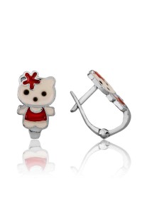 Gümüş Ayıcık Çocuk Küpesi