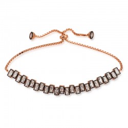 925 Ayar Gümüş Rose Baget Taşlı Asansör Bileklik 925 Ayar Gümüş Rose Baget Taşlı Asansör Bileklik