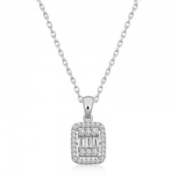 925 Ayar Gümüş Baget Taşlı Kadın Gümüş Kolye