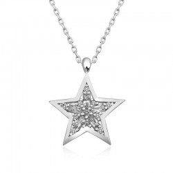 ​​925 Ayar Gümüş Baget Taşlı Yıldız Kadın Gümüş Kolye