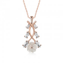 925 Ayar Gümüş Rose Bahar Çiçeği Gümüş Kolye 925 Ayar Gümüş Rose Bahar Çiçeği Gümüş Kolye