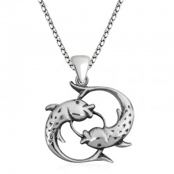 925 Ayar Gümüş Balık Kadın Gümüş Kolye