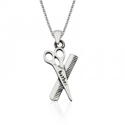 925 Ayar Gümüş Berber Erkek Kolye