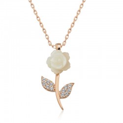 925 Ayar Gümüş Rose Beyaz Gül Kadın Gümüş Kolye 925 Ayar Gümüş Rose Beyaz Gül Kadın Gümüş Kolye