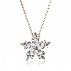 925 Ayar Gümüş Rose Beyaz Kamelya Çiçeği Kolye 925 Ayar Gümüş Rose Beyaz Kamelya Çiçeği Kolye